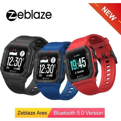 NEW 2021 Zeblaze Ares Smart Watch Bluetooth Smartwatch 3 ATM Heart Rate Tracking 15Days Battery Life Watch For Android IOS Phone