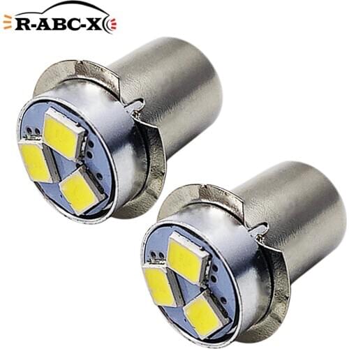 RUIANDSION 2Pcs P13.5S 2835SMD AC/DC3V Torch LED Bulb White 6000K Non Polar For 2 Cells Maglite Flashlight Replacement 150Lm