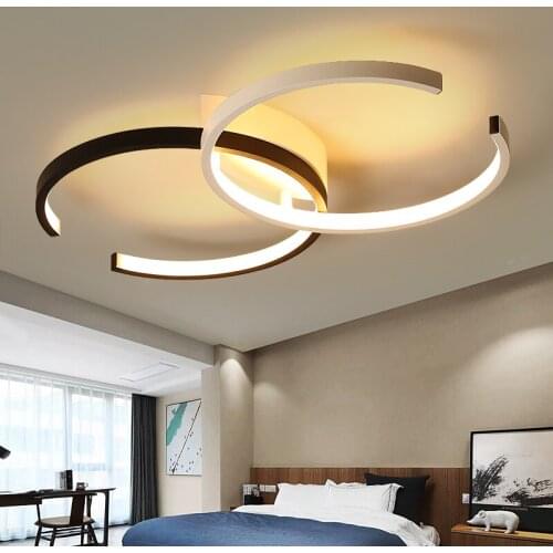 LED Modern Ceiling Lights For Bedroom study Room Black/White light fixtures Finished kitchen Balcony Lights Ceiling Lamps