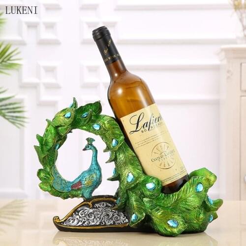PEACOCK WINE RACK DECORATION EUROPEAN CREATIVE WINE BOTTLE RACK LIVING ROOM DECORATION HOME WINE CABINET DECORATION GIFT