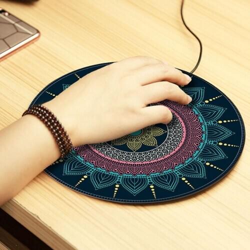 Vintage Bohemian Round Computer 3D Game Carpet Mouse Pad Mat Computer Mouse Pad Gaming MousePad Large Mouse pad For PC Desk