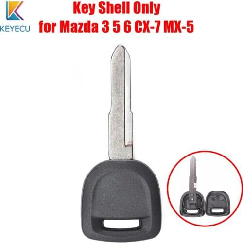 Keyecu Replacement Transponder Chip Ignition Key Shell Case Cover for Mazda 3 5 6 Cx-7 Mx-5 Miata