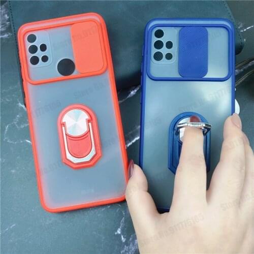 Slide Camera Lens Protective Cover For Motorola G20 G30 G10 Power Soft Ring Stand Shockproof Phone Case For MOTO G9 Play E7 Plus