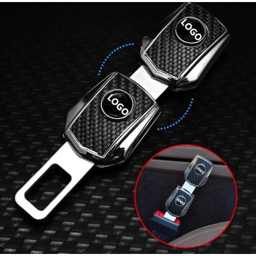 1PC Carbon Fiber Car Safety Buckle Extension silencer Extender Clasp Insert Plug Clip for Tesla Ford Mazda KIA