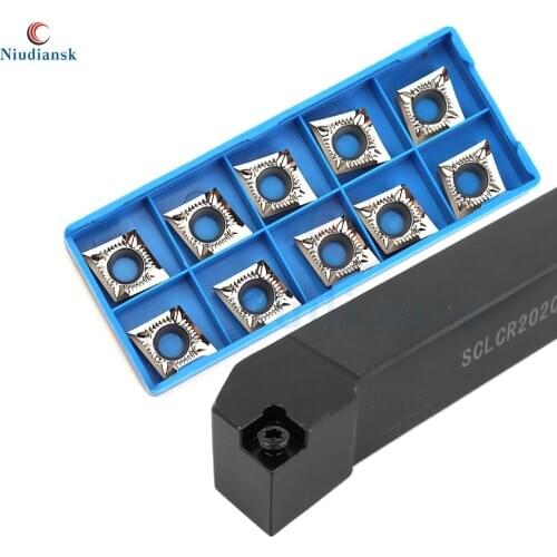 1pc SCLCR2020K12 SCLCR2525M12 External Turning Tool Holder SCLCL Arbor 10pcs CCMT1204 CCGT Carbide Inserts CNC Lathe Tools Suit