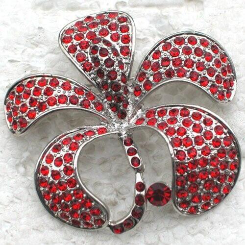 12pcs/lot Wholesale Rhinestone Flower Pin brooches Pendant C101931