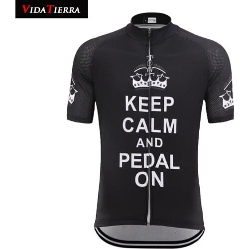 2019 VIDATIERRA men cycling jersey mtb jersey go pro classic can custom pro racing team Outdoor "keep calm and pedal on" cool
