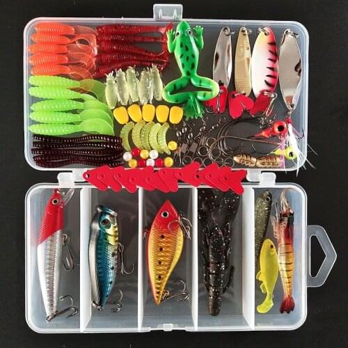 2020 Fishing Lures Set Floating Minnow Crankbait Wobblers Soft Bait Artificial Tackle Box Goods for Winter Fishing Accessories