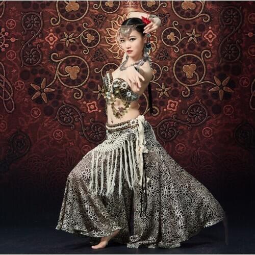 Sexy Embroid Costumes Women Tribal Dance Costume Tribal Belly Dance Clothes Outfit Hanging coin bra fringed 3 pcs Bra Belt Pants