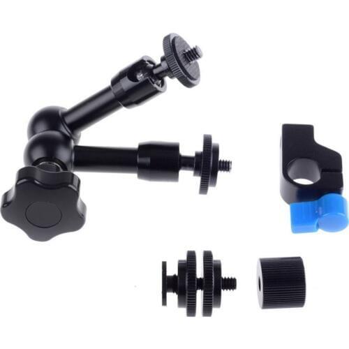 7"/18cm Articulating Magic Arm F Mounting HDMI Monitor LED Lights w/ 15mm clamp