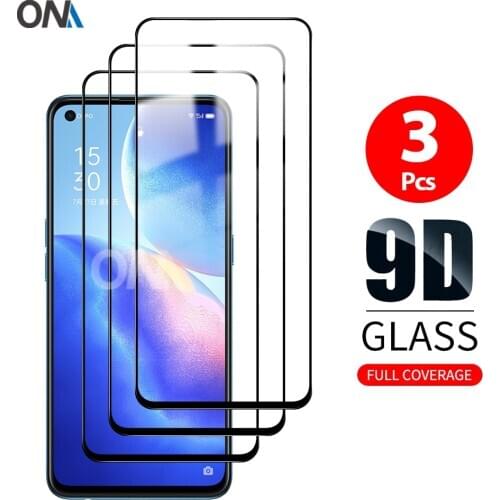 9D Curved Tempered Glass on the For Oppo Reno 5 5G / Reno 5 4G Screen Protector For Oppo Reno 4 / 4F / 3 / 3 Pro Protection Film