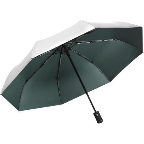 3 Folding Automatic Umbrella Sunscreen Parasol Small Fresh Pocket Sunny Rain Dual Use Black Coating Ultralight Umbrella