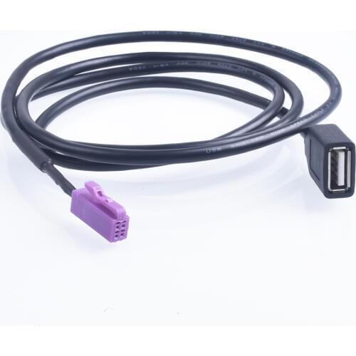 Car Aux Audio Input Media Data Wire Plug To USB Adapter Conector For Caska