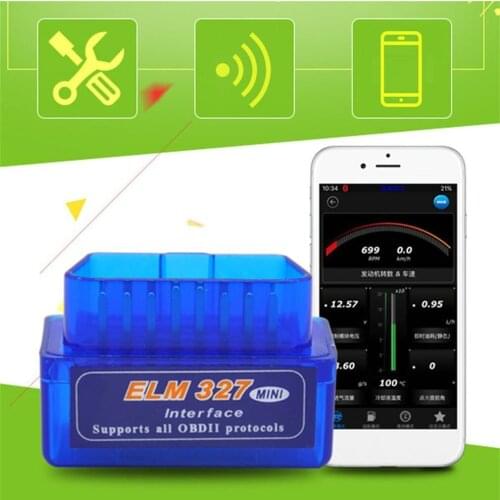 Mini ELM327 V2.1 OBD2 II scanner OBD 12V Bluetooth Car Diagnostic Tool Auto Interface Scanner code reader English Accessories