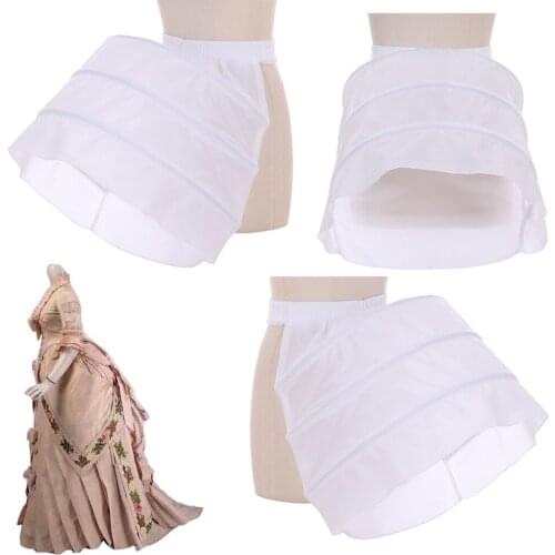 Cosplaydiy Rococo Ball Gown Dress Pannier Petticoat Victorian Women Wedding Dress Back Hoop Underskirt L320