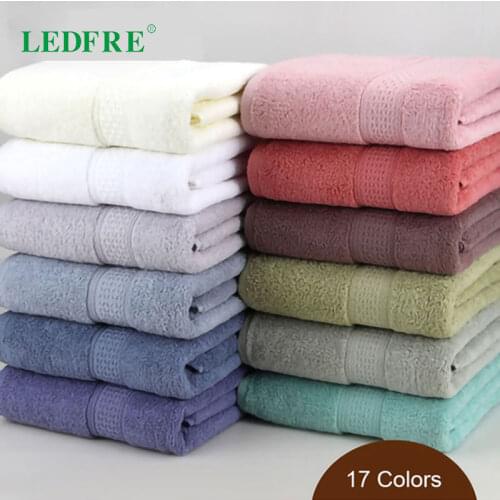 LEDFRE Pure Cotton Super Absorbent Large Towel Face/Bath Thick Soft Bathroom Towels Comfortable Beach 17 Colors LF88011