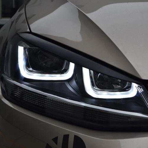 Cardimanson Headlights Eyebrow Eyelids Stickers Trim Cover for Volkswagen VW Golf 7 MK7 GTI R Rline Accessories Car Styling