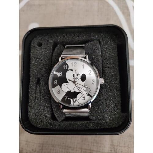 Fashion Mickey High Quality Women Men Watch Stainless Steel Casual Quartz Watch Clock Gift Dress Reloj Mujer Relogio Feminino