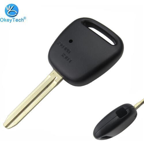 OkeyTech for Toyota Carina Estima Harrier Previa Corolla Celica Car Key Shell Cover Case 1 Side Button TOY43 Uncut Blank Blade