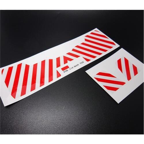 Rc Toys Model Trucks Body Decoration Parts Red Warning Stickers For 1/14 Scale RC Car Tractor Trailer TAMIYA MAN LESU TGS