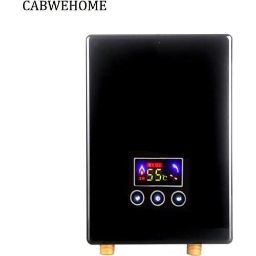 CABWEHOME Electric Instant Mini Water Heater for Bathroom Sink Faucet Smart Chip 6500W 220V Hot Water Shower Heating Tankless