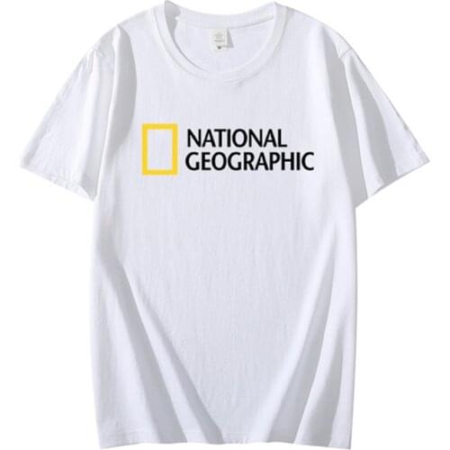 2021 Summer Hot Sale High Quality T-shirt National Geographic Printed Cotton Mens T-shirt Street Hip Hop Shirt Top T-shirt