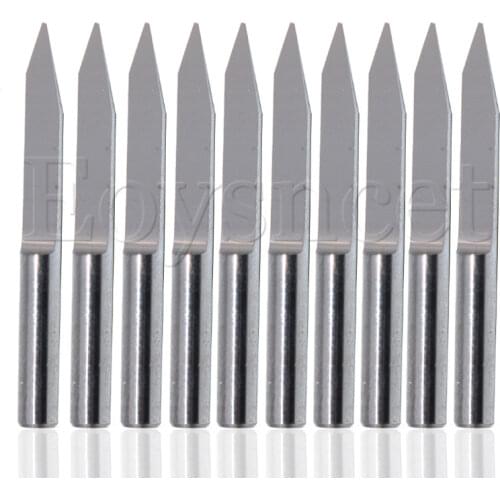 10Pcs 0.6mm 30 Degree CNC Router Engraving Bits for Acrylic/ABS/Metal