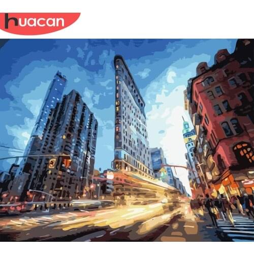 HUACAN Paint By Number City Landscape Drawing On Canvas HandPainted Art Gift DIY Pictures By Number Night Kits Home Decor