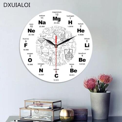 Of Artistic Elements on the Wall Chemistry Symbol Table Clock Education on the Wall Gift from Clock Teacher in Screen Class