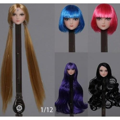 Iminitoys M005 1/12 Beautiful Girl Anime Head Sculpture Female Head Carving Model Fit 6'' TBL Action Figure Body