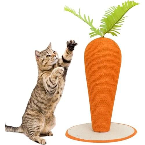 Cat Scratching Post Carrot Shaped Sisal Scratcher Rope Scratch Toy Cat Climbing Frame Tree Furniture Traning Toys for Kittens