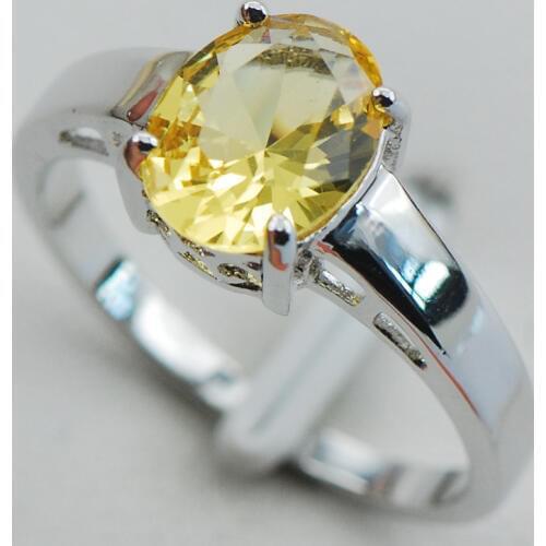 Yellow Crystal Zircon 925 Sterling Silver Wedding Party Attractive Design Ring Size 5 6 7 8 9 10 11 12 PR10