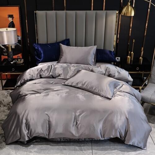 Kuup Luxury Solid Color Bedding Set All Size Duvet Cover Bed King Queen Comforter Bed Red Quilt Cover High Quality For Adults