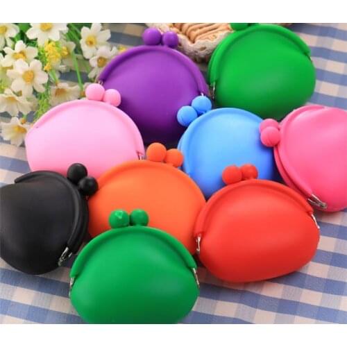 Candy color mini coin bag cute coin purse silicone money bag puse coin wallet free shipping SN3036