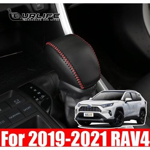 Leather Gear Shift Knob Cover For Toyota RAV4 XA50 2019 2020 2021 Car Interior Decoration Gear Trim Accessories