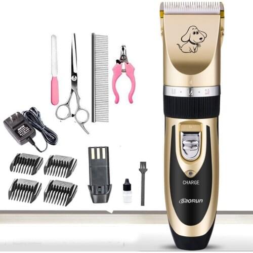 Professional Pet Grooming Clippers Set Rechargeable Cordless Dog Trimmer Machine Animal Hair Clipper For Pet Dog Hair Romover