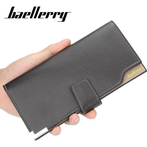 2019 Baellerry Men Wallet Long Card Bag Multifunctional Triple Discount Ticket Folder Horizontal Wallet