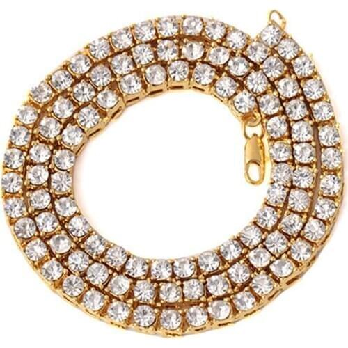 YDGYHip Hop Gold 5mm men Tennis Link Charm Jewelry Fashion Necklace Chain 16 "Long, 18" and 20 "