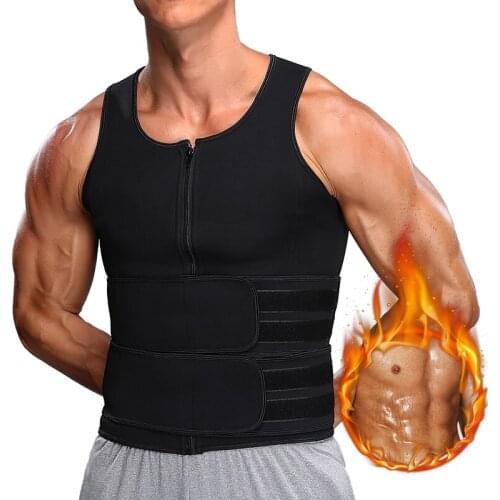 Men Body Shaper Compression Shirt Sweat Sauna Vest Waist Trainer Slimming Tank Abdomen Slimming Shapewear Fat Burn Fitness Tops