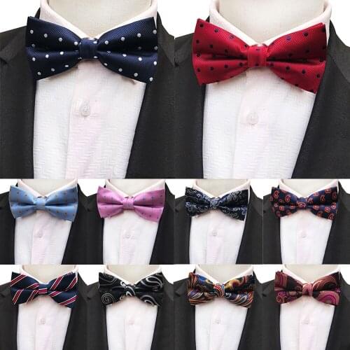 Men’s Suit Bow Tie Polka Dots Paisley Floral Printed Wedding Bowtie With Box BWTHZ0349