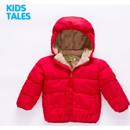 80-110cm Thick Velvet Kids Girls Boys Winter Coat Warm Childrens Winter Jackets Cotton Infant Clothing Padded Jacket Clothes