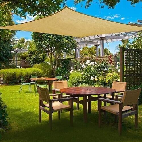 300D Sun-Shelter Waterproof Polyester Outdoor Rectangle Sun Shade Sail For Garden Terrace Swimming Camping Yard Sail Awning