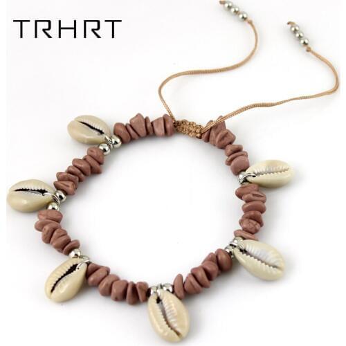 TRHRT New Handmade Bracelets&Anklet Stone Shell Adjustable size Fashion Jewelry Boho Style Summer Accessories