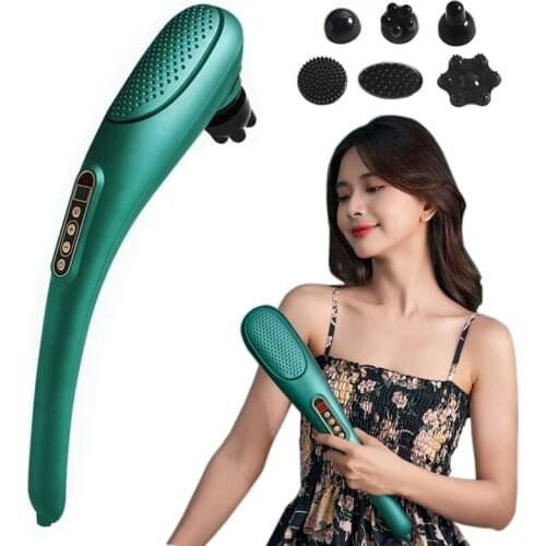 NEW Handheld Back Massager Cordless Neck Massager with 6 Massage Nodes Body Massager for Back Pain Relief and Muscle Relax USB