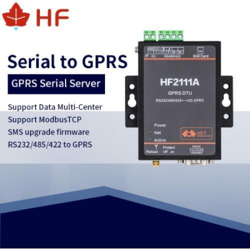 Hot Selling Smart Home HF2111A Industrial Modbus Serial RS232 RS485 RS422 to GPRS Converter Device Serial Server support MQTT