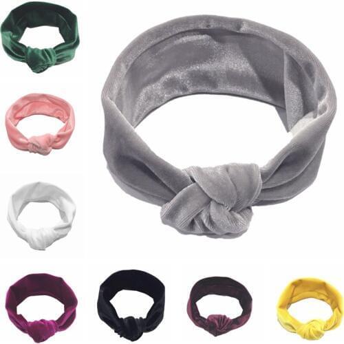 Yundfly Knotted Cotton Blend Headband Newborn Turban Ear Knot Head Wraps Kids Headband Hair Accessories Photo Shoot