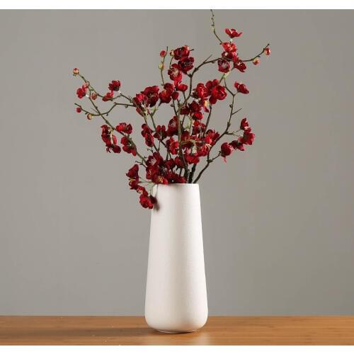 Simple Nordic Fresh Flower Arrangement White Vase Modern Creative Dried Flower Ceramic Decoration Vases Floreros De Decoracion