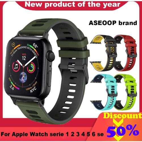 Silicone Strap For Apple Watch Band 44mm 40mm 38mm 42mm Smartwatch Rubber Sports Watchband Belt Bracelet iWatch Serie 3 4 5 6 SE