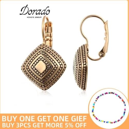 Dorado Geometric Drop Earrings For Women Rose Retro New Copper Female Dangle Hanging Earring Fashion Ear Jewelry Brincos Gift