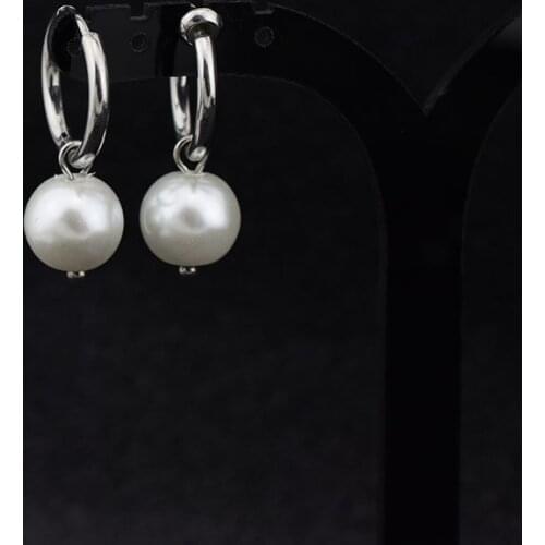 WOWTIGER Fashion Imitation pearls earring hip-hop Punk No Ear Hole Men Earring for women Female Jewelry gift 1 pair
